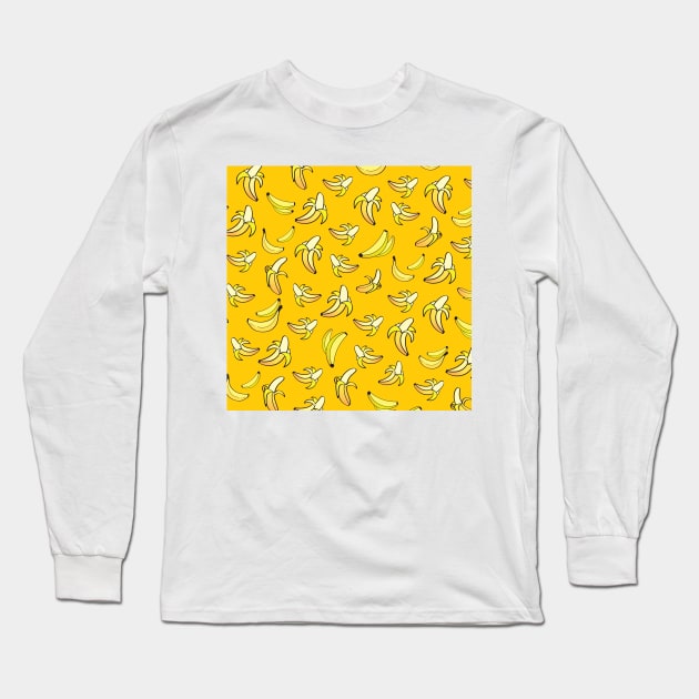 Banana Pattern 7 Long Sleeve T-Shirt by B&K